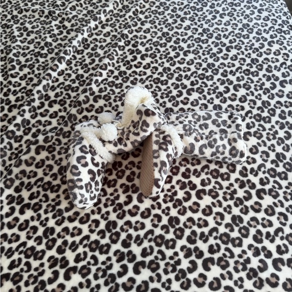 Robe slippers throw leopard faux fur size L matching set - Picture 7 of 14